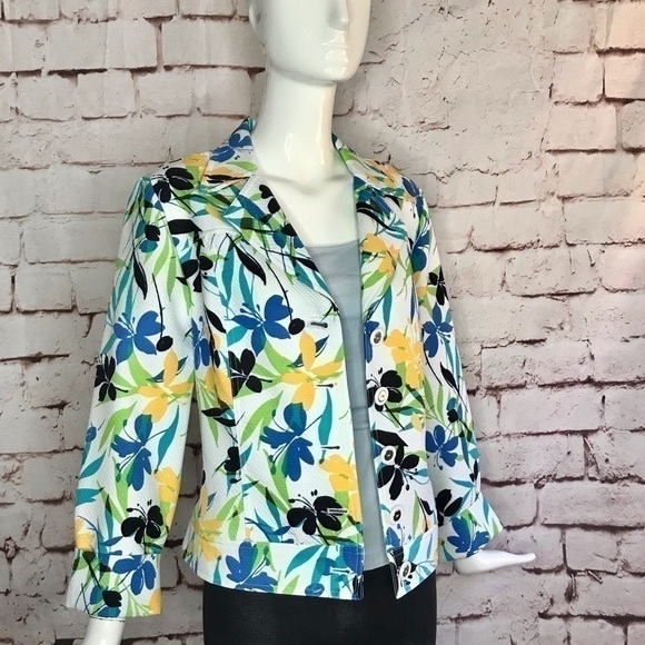 REQUIREMENTS jacket Floral design lightweight Size 10 - Picture 4 of 12